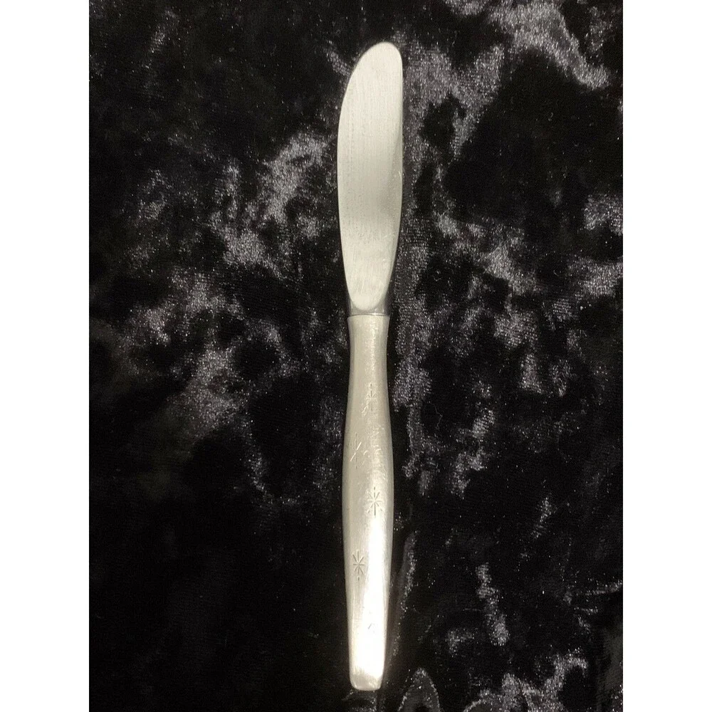 Vintage Gorham Atomic Starburst Stardust Sterling Silver Butter Knife 6.5” MCM